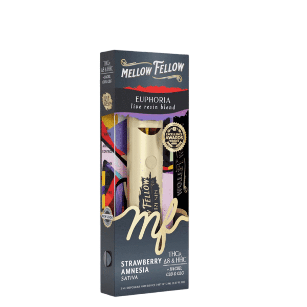 Euphoria Blend 2ml Live Resin Disposable Vape - Strawberry Amnesia (Sativa) - Image 3