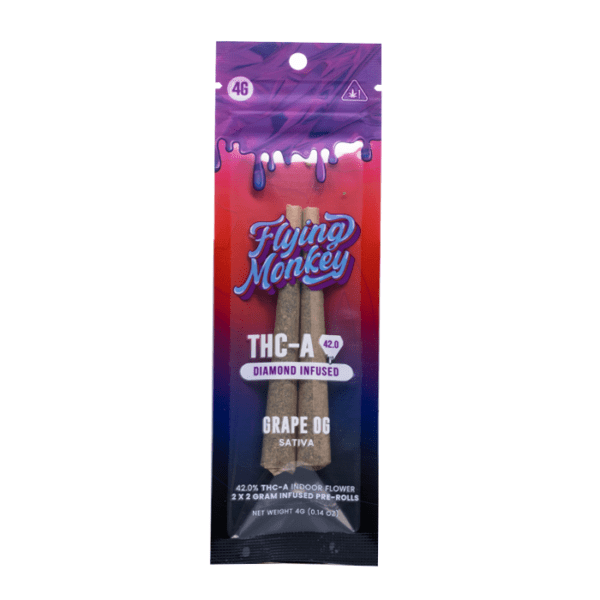 Flying Monkey THC-A Diamond Infused Pre Rolls 4G - Image 4