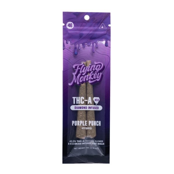 Flying Monkey THC-A Diamond Infused Pre Rolls 4G - Image 3