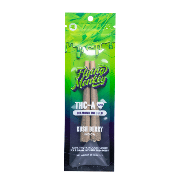 Flying Monkey THC-A Diamond Infused Pre Rolls 4G - Image 2