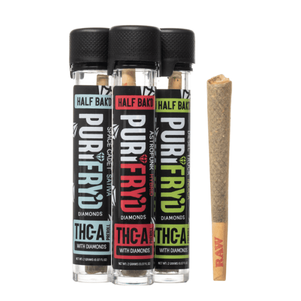 Half Bak'd PURIFRY'D THC-A Diamonds Pre-Rolls 2G